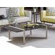 Del Mar Satin Black and Platinum Gray Rectangular Cocktail Table