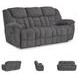 Foreside Charcoal Performance Fabric 97" Reclining Sofa