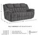 Foreside Charcoal Performance Fabric 97" Reclining Sofa