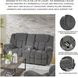 Foreside Charcoal Double Performance Fabric 76" Reclining Console Loveseat
