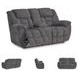 Foreside Charcoal Double Performance Fabric 76" Reclining Console Loveseat