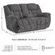 Foreside Charcoal Double Performance Fabric 76" Reclining Console Loveseat