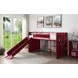 Cargo Red Twin Loft Bed with Slide