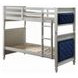 Varian Blue and Silver Twin Over Twin Upholstered Bunk Bed with Nailhead Trim