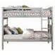 Varian Blue and Silver Twin Over Twin Upholstered Bunk Bed with Nailhead Trim