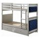 Varian Blue and Silver Twin Over Twin Upholstered Bunk Bed with Nailhead Trim