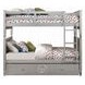 Varian Blue and Silver Twin Over Twin Upholstered Bunk Bed with Nailhead Trim
