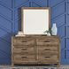 Summit Crest Cobblestone 6 Drawer Dresser with Mirror