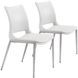 Ace White And Brushed Stainless Steel Dining Chair Set Of 2