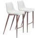 Magnus White And Walnut Bar Stool Set Of 2