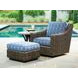 Cypress Point Ocean Terrace Blue Upholstered Swivel Glider Outdoor Accent Chair