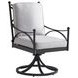 Pavlova Gray Upholstered Outdoor Swivel Rocker Dining Chair