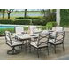 Pavlova White Performance Fabric Outdoor Swivel Rocker Dining Chair