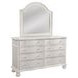 Rodanthe Dove White 8 Drawer Dresser and Arched Mirror