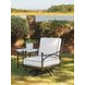 Pavlova Black and White Performance Fabric Upholstered Outdoor Swivel Lounge Chair