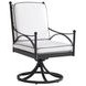 Pavlova White Performance Fabric Outdoor Swivel Rocker Dining Chair