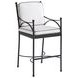 Pavlova White and Black Performance Fabric Outdoor Bar Stool