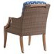 Harbor Isle Blue and White Upholstered Outdoor Arm Chair