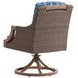Harbor Isle Blue and White Upholstered Outdoor Swivel Rocker Dining Chair