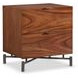 Brasea Lume and Tungsten 2 Drawer Small Nightstand with USB Charging
