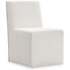 Brasea Beige Performance Fabric Upholstered Side Chair with Caster