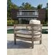 La Jolla Brown and White Performance Fabric Outdoor Lounge Chair