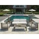 La Jolla Brown and White Performance Fabric Outdoor Lounge Chair