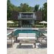 La Jolla Brown and White Performance Fabric Outdoor Lounge Chair