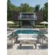 La Jolla Brown and White Performance Fabric Outdoor Lounge Chair