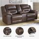 Stoneland Chocolate Reclining Console Loveseat