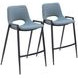 Desi Blue and Black Counter Height Stool Set of 2