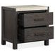Foxrun Hollow Ravenwood Black and White 2 Drawer Marble Top Nightstand with USB Charging