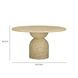 Cynthia Light Emperador and Walnut Outdoor 54" Round Marble Top Dining Table