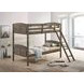 Flynn Weathered Brown Twin Over Twin Bunk Bed with Matresses