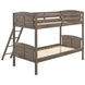Flynn Weathered Brown Twin Over Twin Bunk Bed