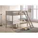 Ryder Weathered Taupe Twin Over Twin Bunk Bed with Matresses
