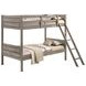 Ryder Weathered Taupe Twin Over Twin Bunk Bed with Matresses