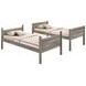 Ryder Weathered Taupe Twin Over Twin Bunk Bed with Matresses