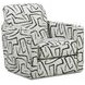 Ripple Midnight Black and Off White Performance Fabric Swivel Glider Chair