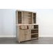 Rowan Light Gray 4 Door Bar Cabinet with Hutch and USB Charging
