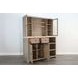 Rowan Light Gray 4 Door Bar Cabinet with Hutch and USB Charging