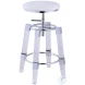 4038 White Backless Adjustable Height Swivel Bar Stool