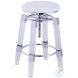 4038 White Backless Adjustable Height Swivel Bar Stool