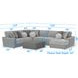 Canyon Platinum 5 Piece Modular RAF Chaise Sectional with Pillows