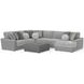 Canyon Platinum 5 Piece Modular RAF Chaise Sectional with Pillows