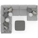 Canyon Platinum 5 Piece Modular RAF Chaise Sectional with Pillows