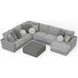 Canyon Platinum 5 Piece Modular RAF Chaise Sectional with Pillows