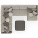 Canyon Umber 5 Piece Modular RAF Chaise Sectional with Pillows