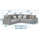 Canyon Platinum 3 Piece Modular Sectional with Pillows