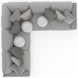 Canyon Platinum 3 Piece Modular Sectional with Pillows